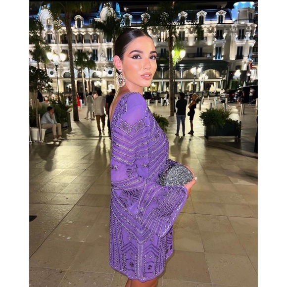 ✨💜✨ {Zara} Beaded Tunic Dress - Limited Edition Size S-M ✨💜✨ - Picture 8 of 15